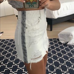 LF denim skirt with logo